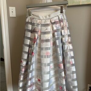 Elegant Striped Floral Skirt